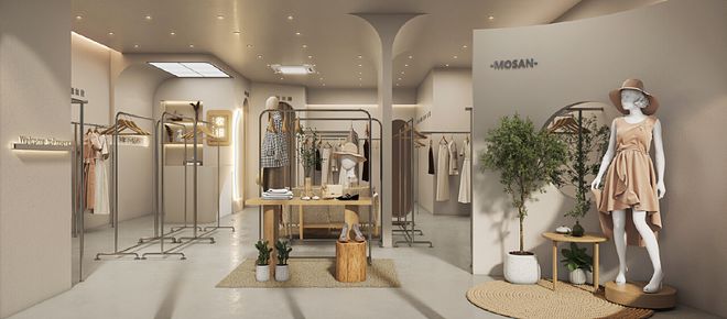 开云潮流空间打造：服装店装修效果图精选(图2)